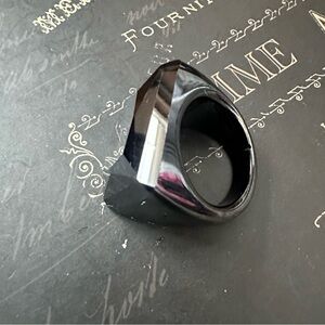 Black Glass Ring for women